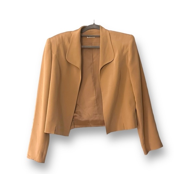 Ann May 100% Woven Silk Cropped Blazer - Picture 6 of 8